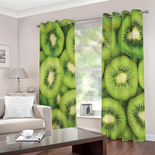 Kiwi Slices Print Extra Wide Grommet Curtains