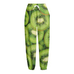 Kiwi Slices Print Fleece Lined Knit Pants