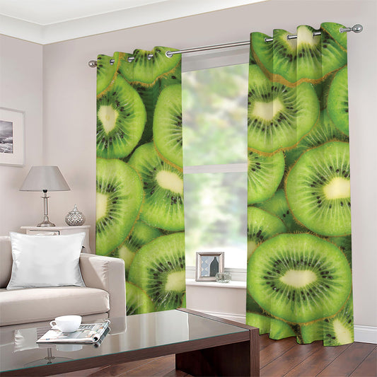 Kiwi Slices Print Grommet Curtains