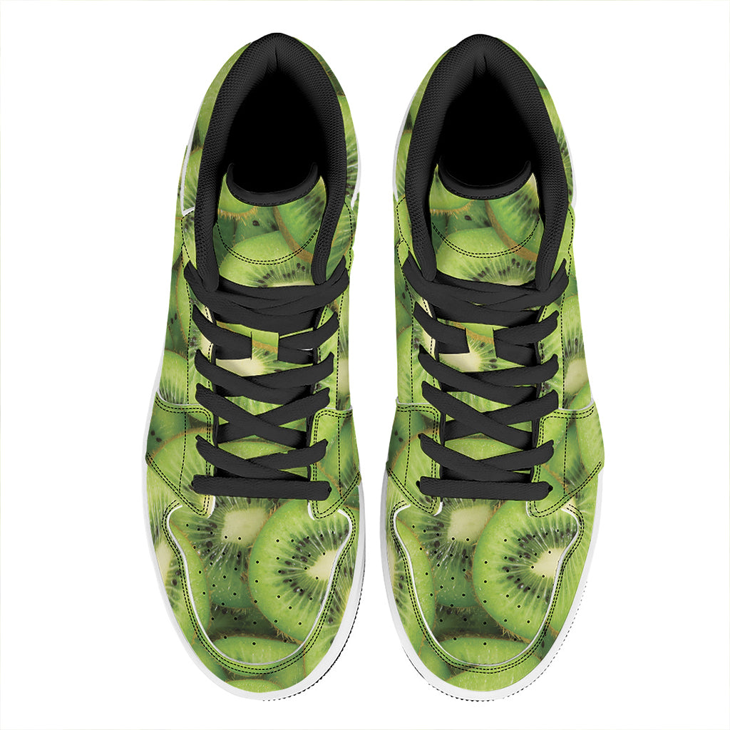 Kiwi Slices Print High Top Leather Sneakers