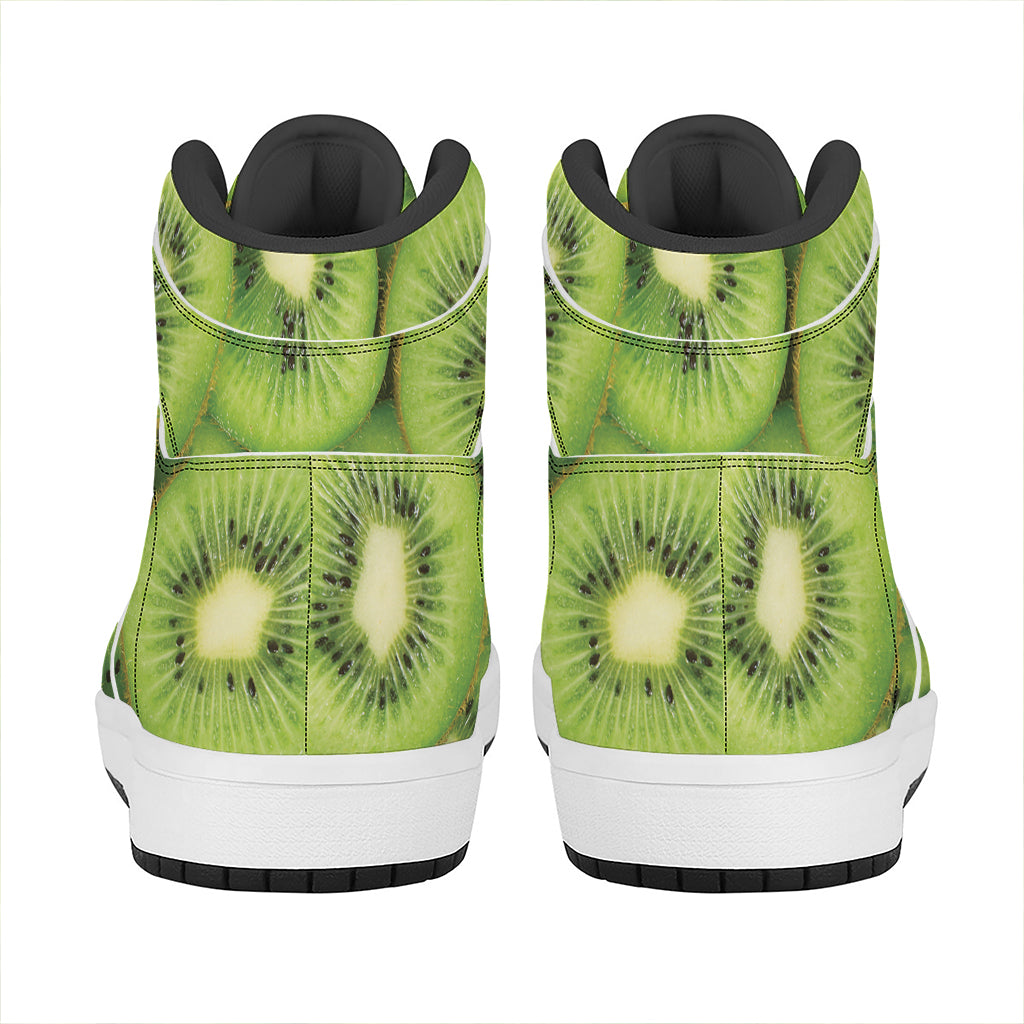 Kiwi Slices Print High Top Leather Sneakers