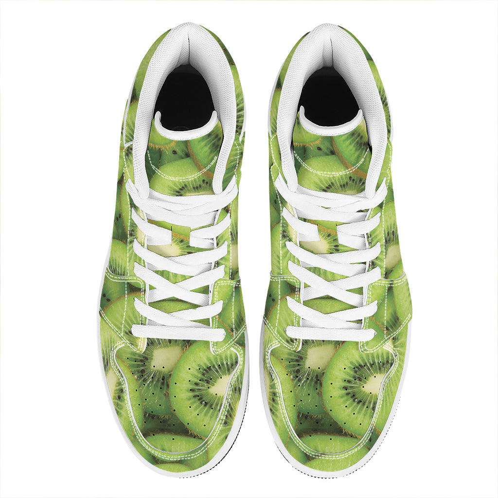 Kiwi Slices Print High Top Leather Sneakers