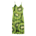 Kiwi Slices Print Jersey Midi Cami Dress