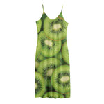 Kiwi Slices Print Jersey Midi Cami Dress
