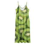 Kiwi Slices Print Jersey Midi Cami Dress