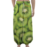 Kiwi Slices Print Lantern Pants