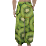 Kiwi Slices Print Lantern Pants