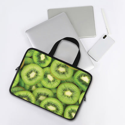 Kiwi Slices Print Laptop Sleeve With Handle