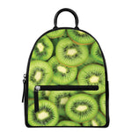 Kiwi Slices Print Leather Backpack