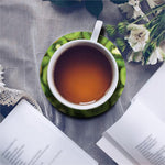 Kiwi Slices Print Leather Coaster Set