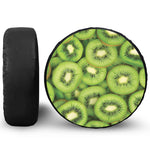 Kiwi Slices Print Leather Spare Tire Cover