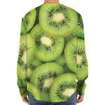 Kiwi Slices Print Long Sleeve Baseball Jersey