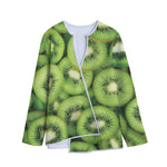 Kiwi Slices Print Long Sleeve Short Coat