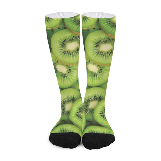 Kiwi Slices Print Long Socks