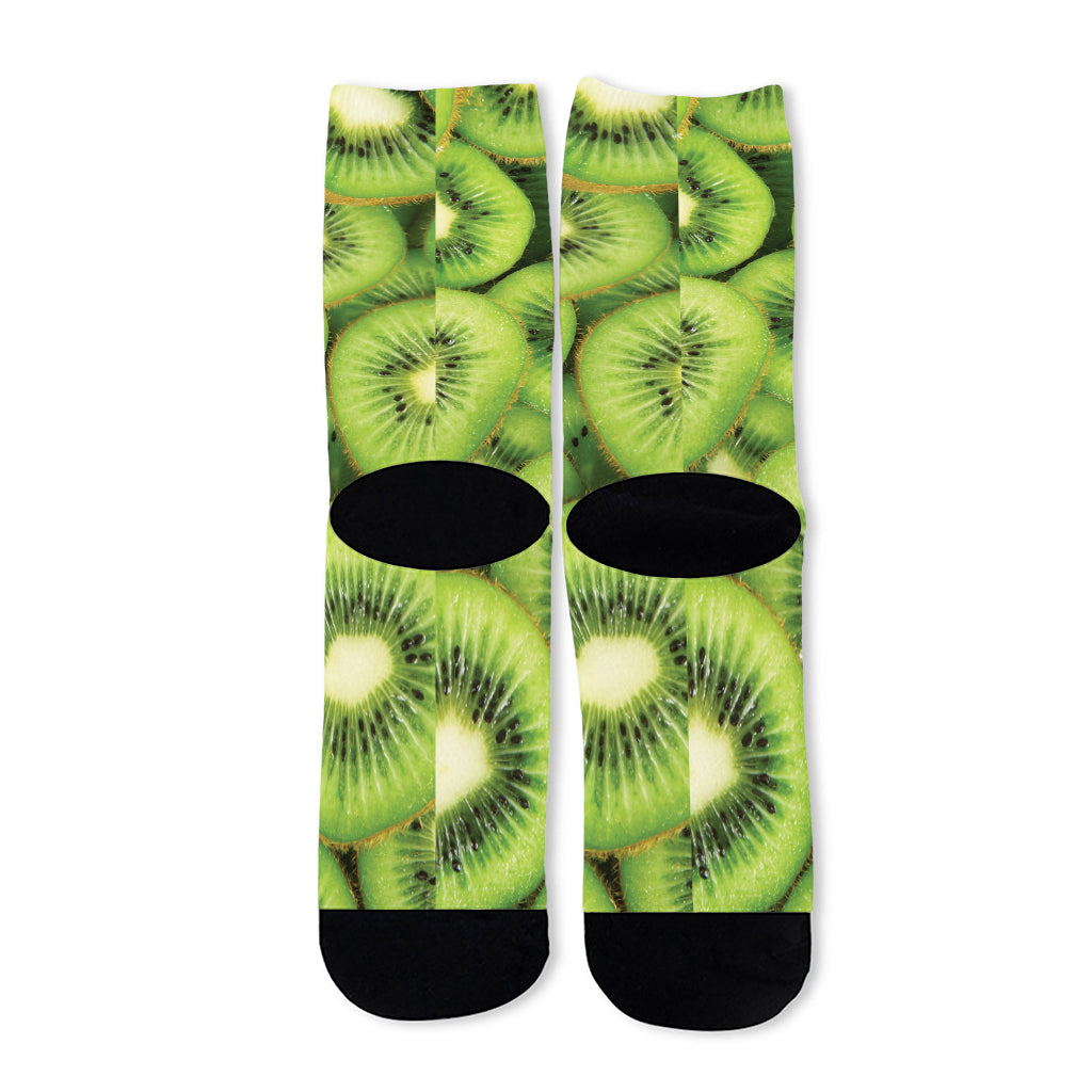 Kiwi Slices Print Long Socks