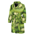 Kiwi Slices Print Men's Bathrobe
