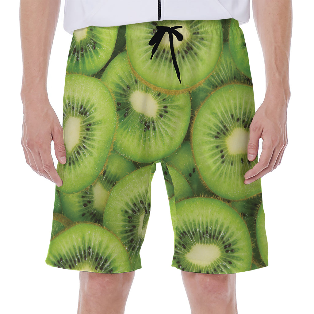 Kiwi Slices Print Men's Beach Shorts