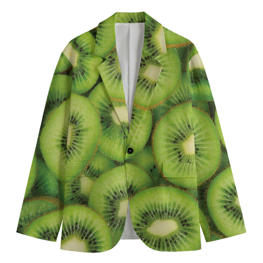 Kiwi Slices Print Men's Blazer