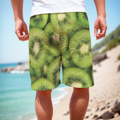Kiwi Slices Print Men's Cargo Shorts
