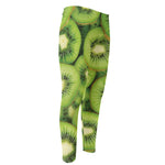 Kiwi Slices Print Men's Compression Pants