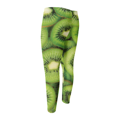 Kiwi Slices Print Men's Compression Pants