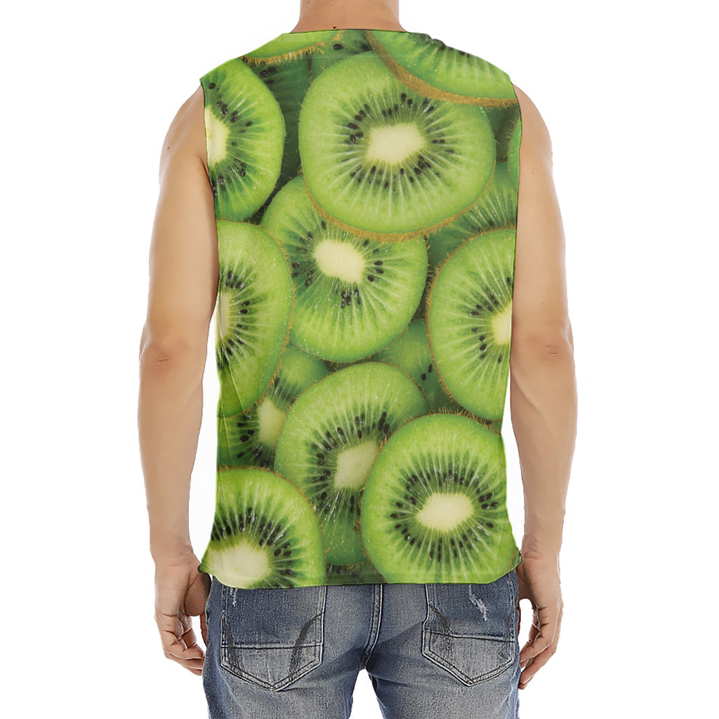 Kiwi Slices Print Men's Fitness Tank Top