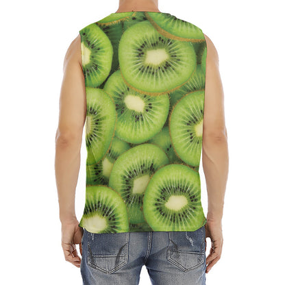 Kiwi Slices Print Men's Fitness Tank Top