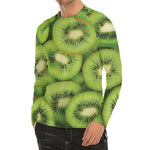 Kiwi Slices Print Men's Long Sleeve Rash Guard