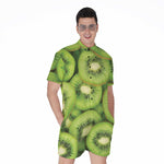 Kiwi Slices Print Men's Rompers