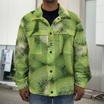 Kiwi Slices Print Men's Shirt Jacket