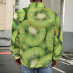 Kiwi Slices Print Men's Shirt Jacket