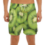 Kiwi Slices Print Men's Split Running Shorts