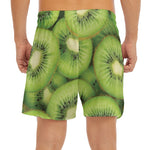Kiwi Slices Print Men's Split Running Shorts
