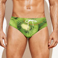 Kiwi Slices Print Men's Swim Briefs