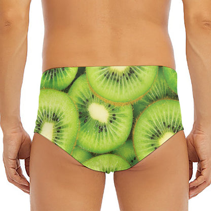 Kiwi Slices Print Men's Triangle Swim Briefs
