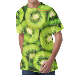 Kiwi Slices Print Men's Velvet T-Shirt