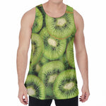 Kiwi Slices Print Men's Velvet Tank Top