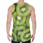 Kiwi Slices Print Men's Velvet Tank Top