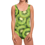 Kiwi Slices Print One Piece Swimsuit