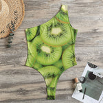 Kiwi Slices Print One Shoulder Bodysuit