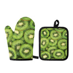 Kiwi Slices Print Oven Mitt And Pot Holder Set
