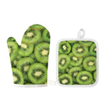 Kiwi Slices Print Oven Mitt And Pot Holder Set