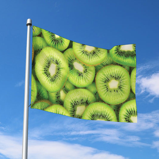 Kiwi Slices Print Polyester Flag