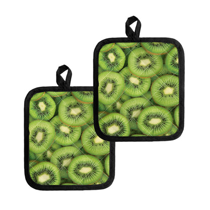 Kiwi Slices Print Pot Holders