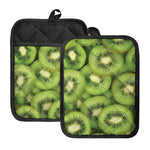 Kiwi Slices Print Pot Holders With Pocket