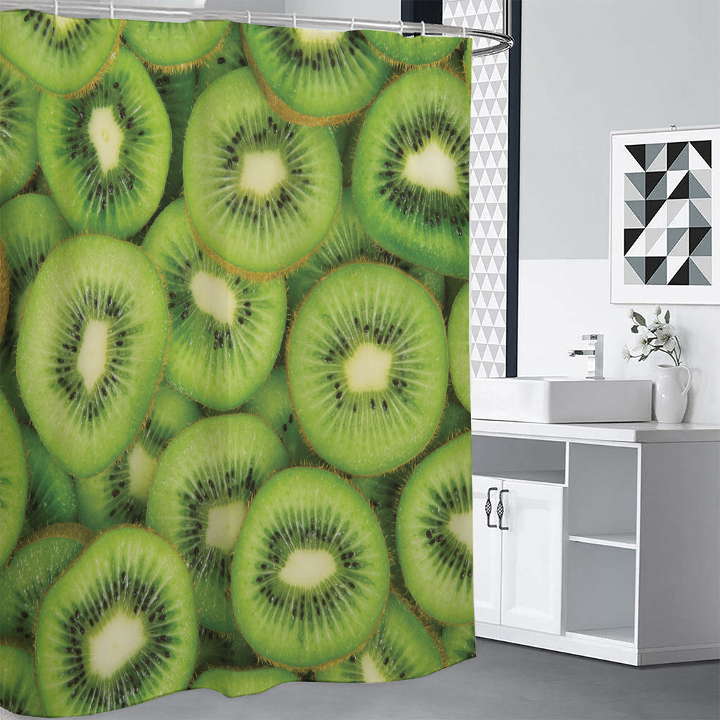 Kiwi Slices Print Premium Shower Curtain