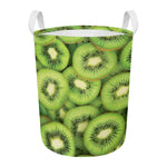 Kiwi Slices Print Round Laundry Basket