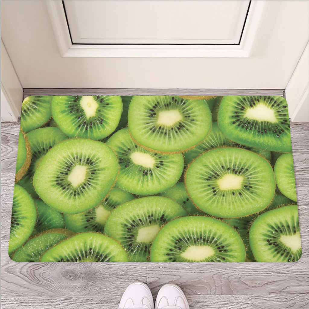 Kiwi Slices Print Rubber Doormat