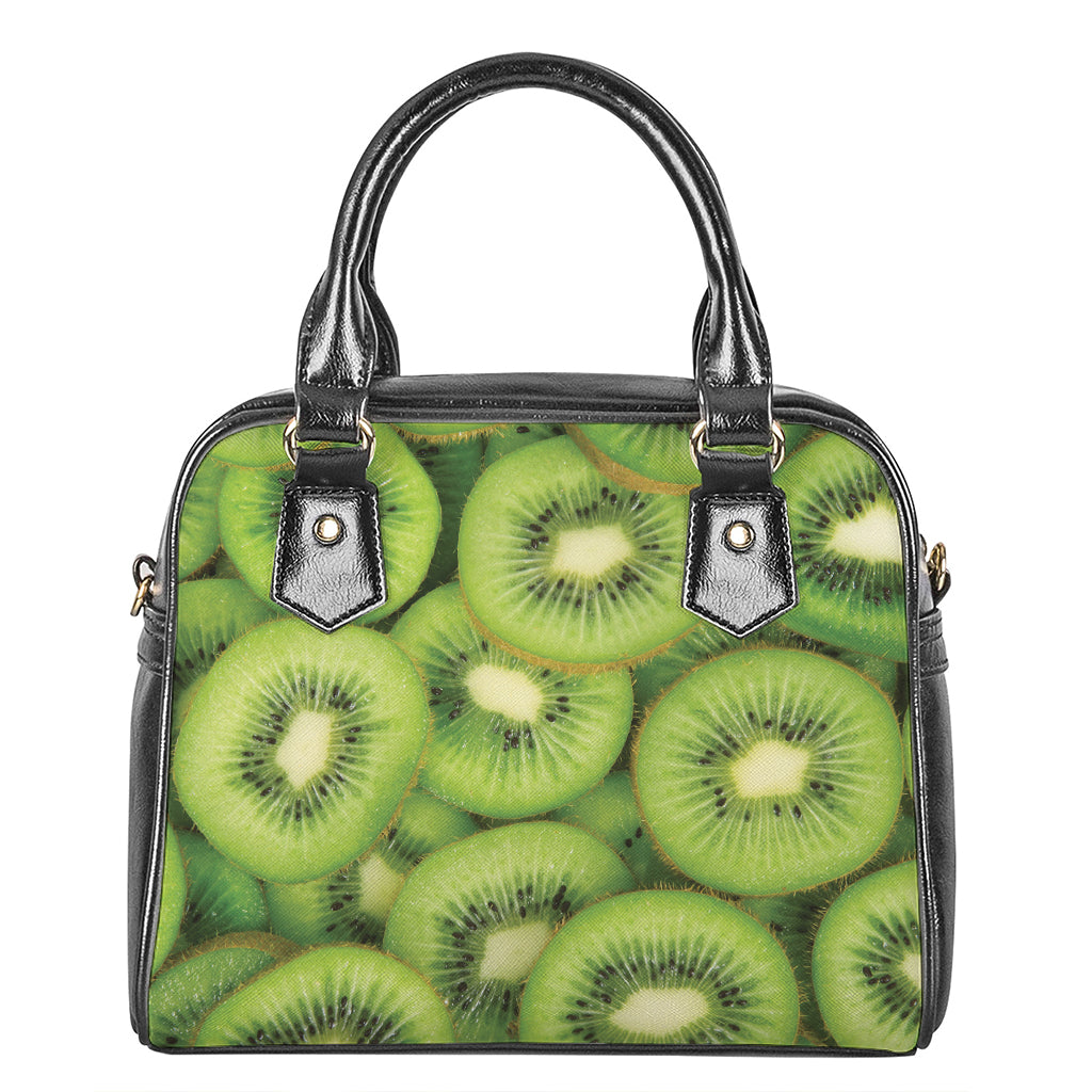Kiwi Slices Print Shoulder Handbag