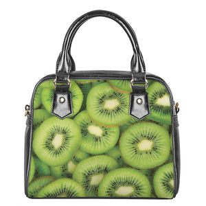 Kiwi Slices Print Shoulder Handbag
